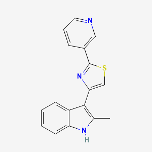 molecular formula C17H13N3S B5549311 2-methyl-3-[2-(3-pyridinyl)-1,3-thiazol-4-yl]-1H-indole 