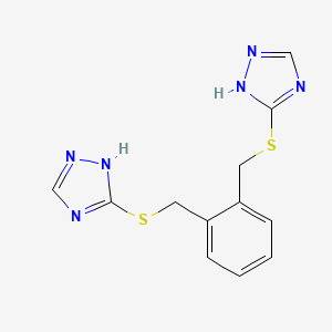 molecular formula C12H12N6S2 B5549313 5,5'-[1,2-phenylenebis(methylenethio)]bis-1H-1,2,4-triazole 
