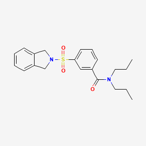 molecular formula C21H26N2O3S B5549319 3-(1,3-dihydro-2H-isoindol-2-ylsulfonyl)-N,N-dipropylbenzamide 