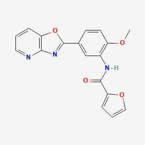 molecular formula C18H13N3O4 B5549331 N-(2-甲氧基-5-[1,3]恶唑并[4,5-b]吡啶-2-基苯基)-2-呋喃酰胺 
