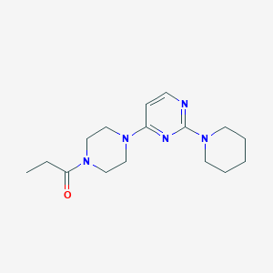 molecular formula C16H25N5O B5549342 2-(1-piperidinyl)-4-(4-propionyl-1-piperazinyl)pyrimidine 