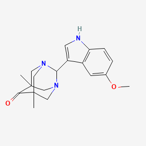 molecular formula C19H23N3O2 B5549392 2-(5-methoxy-1H-indol-3-yl)-5,7-dimethyl-1,3-diazatricyclo[3.3.1.1~3,7~]decan-6-one CAS No. 134828-31-2