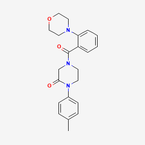 molecular formula C22H25N3O3 B5549404 1-(4-methylphenyl)-4-[2-(4-morpholinyl)benzoyl]-2-piperazinone 