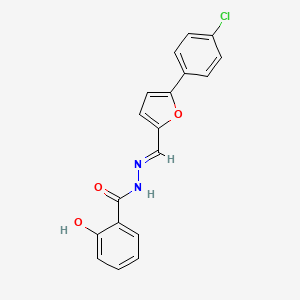 molecular formula C18H13ClN2O3 B5549413 N'-{[5-(4-chlorophenyl)-2-furyl]methylene}-2-hydroxybenzohydrazide 