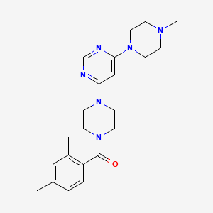 molecular formula C22H30N6O B5549416 4-[4-(2,4-dimethylbenzoyl)-1-piperazinyl]-6-(4-methyl-1-piperazinyl)pyrimidine 