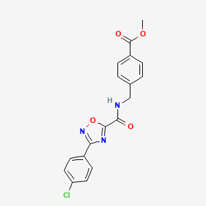 molecular formula C18H14ClN3O4 B5549432 methyl 4-[({[3-(4-chlorophenyl)-1,2,4-oxadiazol-5-yl]carbonyl}amino)methyl]benzoate 