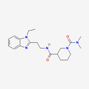 molecular formula C20H29N5O2 B5549441 N~3~-[2-(1-ethyl-1H-benzimidazol-2-yl)ethyl]-N~1~,N~1~-dimethyl-1,3-piperidinedicarboxamide 
