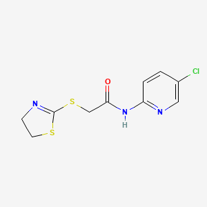 molecular formula C10H10ClN3OS2 B5549442 N-(5-chloro-2-pyridinyl)-2-(4,5-dihydro-1,3-thiazol-2-ylthio)acetamide 