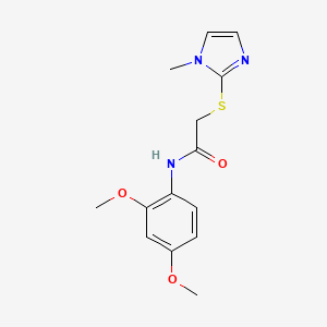 molecular formula C14H17N3O3S B5549450 N-(2,4-二甲氧基苯基)-2-[(1-甲基-1H-咪唑-2-基)硫代]乙酰胺 