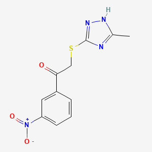 molecular formula C11H10N4O3S B5549490 2-[(5-甲基-4H-1,2,4-三唑-3-基)硫代]-1-(3-硝基苯基)乙酮 