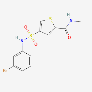 molecular formula C12H11BrN2O3S2 B5549567 4-{[(3-bromophenyl)amino]sulfonyl}-N-methyl-2-thiophenecarboxamide 
