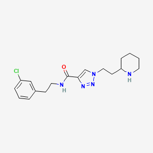 molecular formula C18H24ClN5O B5549593 N-[2-(3-氯苯基)乙基]-1-(2-哌啶-2-基乙基)-1H-1,2,3-三唑-4-甲酰胺 