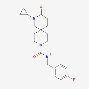 molecular formula C20H26FN3O2 B5549614 2-cyclopropyl-N-(4-fluorobenzyl)-3-oxo-2,9-diazaspiro[5.5]undecane-9-carboxamide 