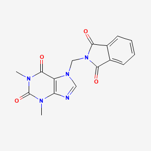 molecular formula C16H13N5O4 B5549618 7-[(1,3-二氧代-1,3-二氢-2H-异吲哚-2-基)甲基]-1,3-二甲基-3,7-二氢-1H-嘌呤-2,6-二酮 
