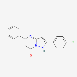 molecular formula C18H12ClN3O B5549635 2-(4-chlorophenyl)-5-phenylpyrazolo[1,5-a]pyrimidin-7-ol 