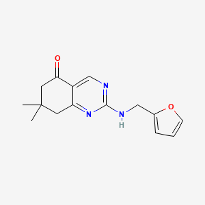 molecular formula C15H17N3O2 B5549661 2-[(2-furylmethyl)amino]-7,7-dimethyl-7,8-dihydro-5(6H)-quinazolinone 