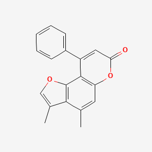 molecular formula C19H14O3 B5549676 3,4-二甲基-9-苯基-7H-呋喃并[2,3-f]色烯-7-酮 