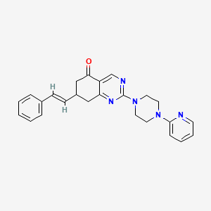 molecular formula C25H25N5O B5549698 7-(2-phenylvinyl)-2-[4-(2-pyridinyl)-1-piperazinyl]-7,8-dihydro-5(6H)-quinazolinone 
