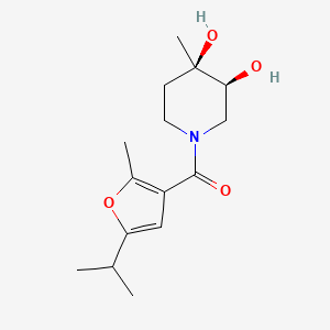 molecular formula C15H23NO4 B5549722 (3S*,4R*)-1-(5-异丙基-2-甲基-3-呋喃甲酰基)-4-甲基哌啶-3,4-二醇 