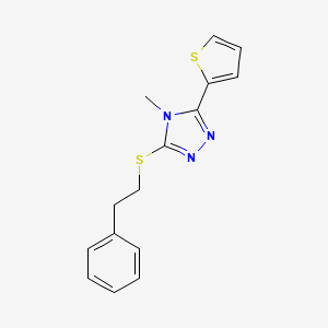 molecular formula C15H15N3S2 B5549735 4-methyl-3-[(2-phenylethyl)thio]-5-(2-thienyl)-4H-1,2,4-triazole 