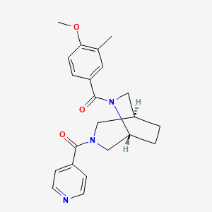 molecular formula C22H25N3O3 B5549769 (1S*,5R*)-3-isonicotinoyl-6-(4-methoxy-3-methylbenzoyl)-3,6-diazabicyclo[3.2.2]nonane 