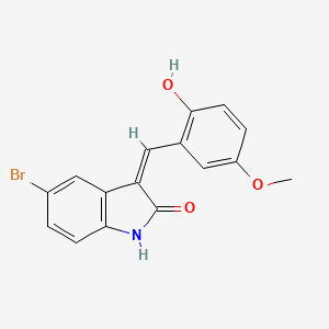 molecular formula C16H12BrNO3 B5549781 5-bromo-3-(2-hydroxy-5-methoxybenzylidene)-1,3-dihydro-2H-indol-2-one 