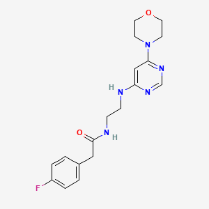 molecular formula C18H22FN5O2 B5549787 2-(4-fluorophenyl)-N-(2-{[6-(4-morpholinyl)-4-pyrimidinyl]amino}ethyl)acetamide 