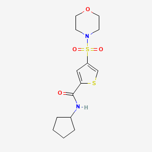 molecular formula C14H20N2O4S2 B5549788 N-cyclopentyl-4-(4-morpholinylsulfonyl)-2-thiophenecarboxamide 