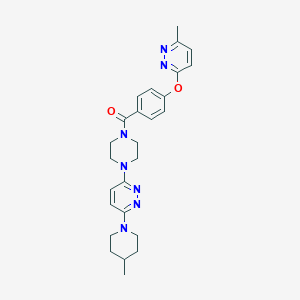 molecular formula C26H31N7O2 B5549805 3-甲基-6-[4-({4-[6-(4-甲基-1-哌啶基)-3-嘧啶嗪基]-1-哌嗪基}羰基)苯氧基]嘧啶嗪 