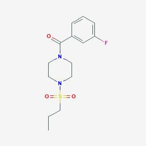 molecular formula C14H19FN2O3S B5549814 1-(3-氟苯甲酰基)-4-(丙磺酰基)哌嗪 