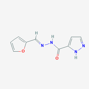 molecular formula C9H8N4O2 B5549819 N'-(2-furylmethylene)-1H-pyrazole-5-carbohydrazide 
