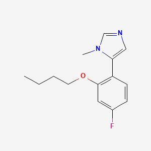 molecular formula C14H17FN2O B5549821 5-(2-丁氧基-4-氟苯基)-1-甲基-1H-咪唑 