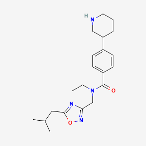 N-ethyl-N-[(5-isobutyl-1,2,4-oxadiazol-3-yl)methyl]-4-piperidin-3-ylbenzamide