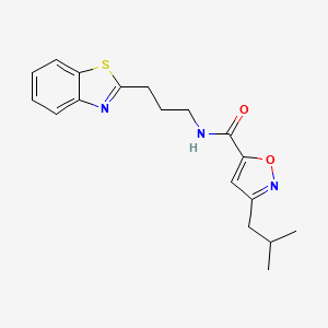 molecular formula C18H21N3O2S B5549862 N-[3-(1,3-benzothiazol-2-yl)propyl]-3-isobutyl-5-isoxazolecarboxamide 