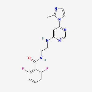 molecular formula C17H16F2N6O B5549875 2,6-difluoro-N-(2-{[6-(2-methyl-1H-imidazol-1-yl)-4-pyrimidinyl]amino}ethyl)benzamide 
