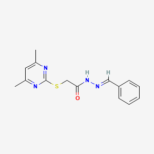 molecular formula C15H16N4OS B5549889 N'-benzylidene-2-[(4,6-dimethyl-2-pyrimidinyl)thio]acetohydrazide CAS No. 60458-57-3