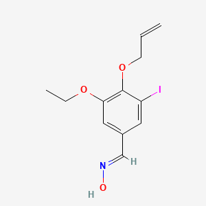 molecular formula C12H14INO3 B5549920 4-(烯丙氧基)-3-乙氧基-5-碘苯甲醛肟 