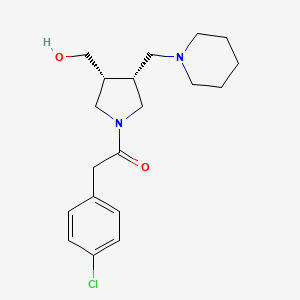 molecular formula C19H27ClN2O2 B5549929 [(3R*,4R*)-1-[(4-chlorophenyl)acetyl]-4-(1-piperidinylmethyl)-3-pyrrolidinyl]methanol 
