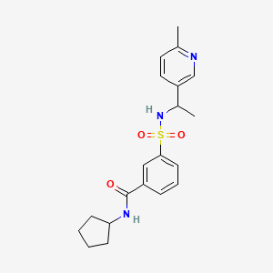 molecular formula C20H25N3O3S B5549943 N-cyclopentyl-3-({[1-(6-methylpyridin-3-yl)ethyl]amino}sulfonyl)benzamide 