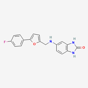 molecular formula C18H14FN3O2 B5549951 5-({[5-(4-fluorophenyl)-2-furyl]methyl}amino)-1,3-dihydro-2H-benzimidazol-2-one 