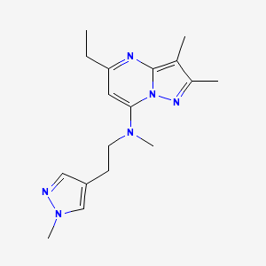 molecular formula C17H24N6 B5549958 5-ethyl-N,2,3-trimethyl-N-[2-(1-methyl-1H-pyrazol-4-yl)ethyl]pyrazolo[1,5-a]pyrimidin-7-amine 