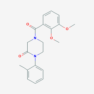molecular formula C20H22N2O4 B5549998 4-(2,3-dimethoxybenzoyl)-1-(2-methylphenyl)-2-piperazinone 