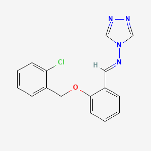molecular formula C16H13ClN4O B5550009 N-{2-[(2-chlorobenzyl)oxy]benzylidene}-4H-1,2,4-triazol-4-amine 