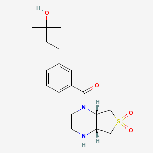 molecular formula C18H26N2O4S B5550016 4-(3-{[(4aR*,7aS*)-6,6-dioxidohexahydrothieno[3,4-b]pyrazin-1(2H)-yl]carbonyl}phenyl)-2-methyl-2-butanol 