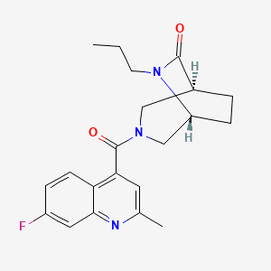 molecular formula C21H24FN3O2 B5550017 (1S*,5R*)-3-[(7-fluoro-2-methyl-4-quinolinyl)carbonyl]-6-propyl-3,6-diazabicyclo[3.2.2]nonan-7-one 