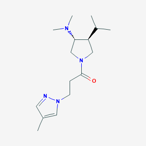 molecular formula C16H28N4O B5550025 (3R*,4S*)-4-isopropyl-N,N-dimethyl-1-[3-(4-methyl-1H-pyrazol-1-yl)propanoyl]-3-pyrrolidinamine 