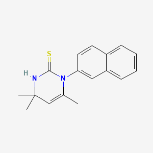 molecular formula C17H18N2S B5550033 4,4,6-trimethyl-1-(2-naphthyl)-3,4-dihydro-2(1H)-pyrimidinethione CAS No. 63704-50-7