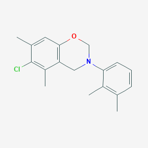 molecular formula C18H20ClNO B5550041 6-chloro-3-(2,3-dimethylphenyl)-5,7-dimethyl-3,4-dihydro-2H-1,3-benzoxazine 