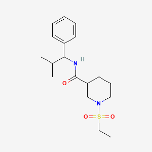 molecular formula C18H28N2O3S B5550062 1-(ethylsulfonyl)-N-(2-methyl-1-phenylpropyl)-3-piperidinecarboxamide 