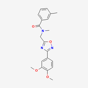 molecular formula C20H21N3O4 B5550075 N-{[3-(3,4-dimethoxyphenyl)-1,2,4-oxadiazol-5-yl]methyl}-N,3-dimethylbenzamide 